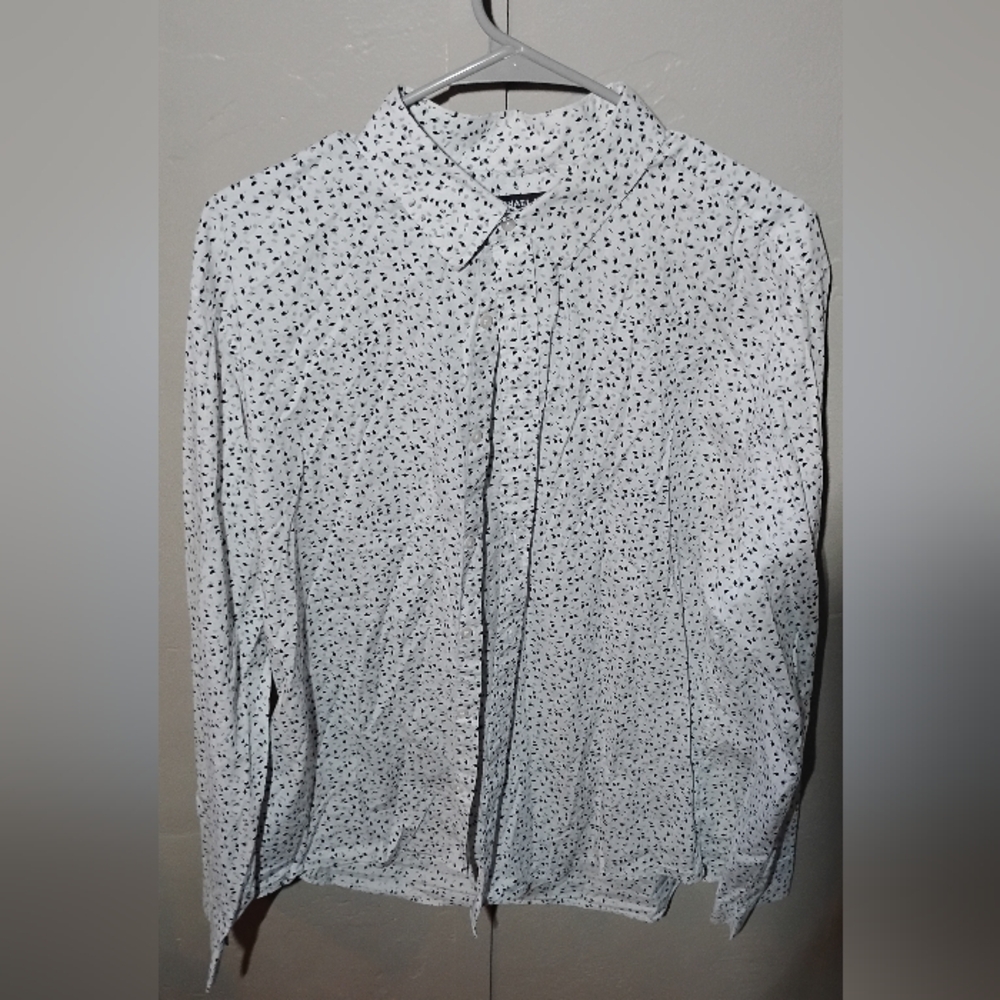 Michael Kors White Patterned Button-Up Shirt